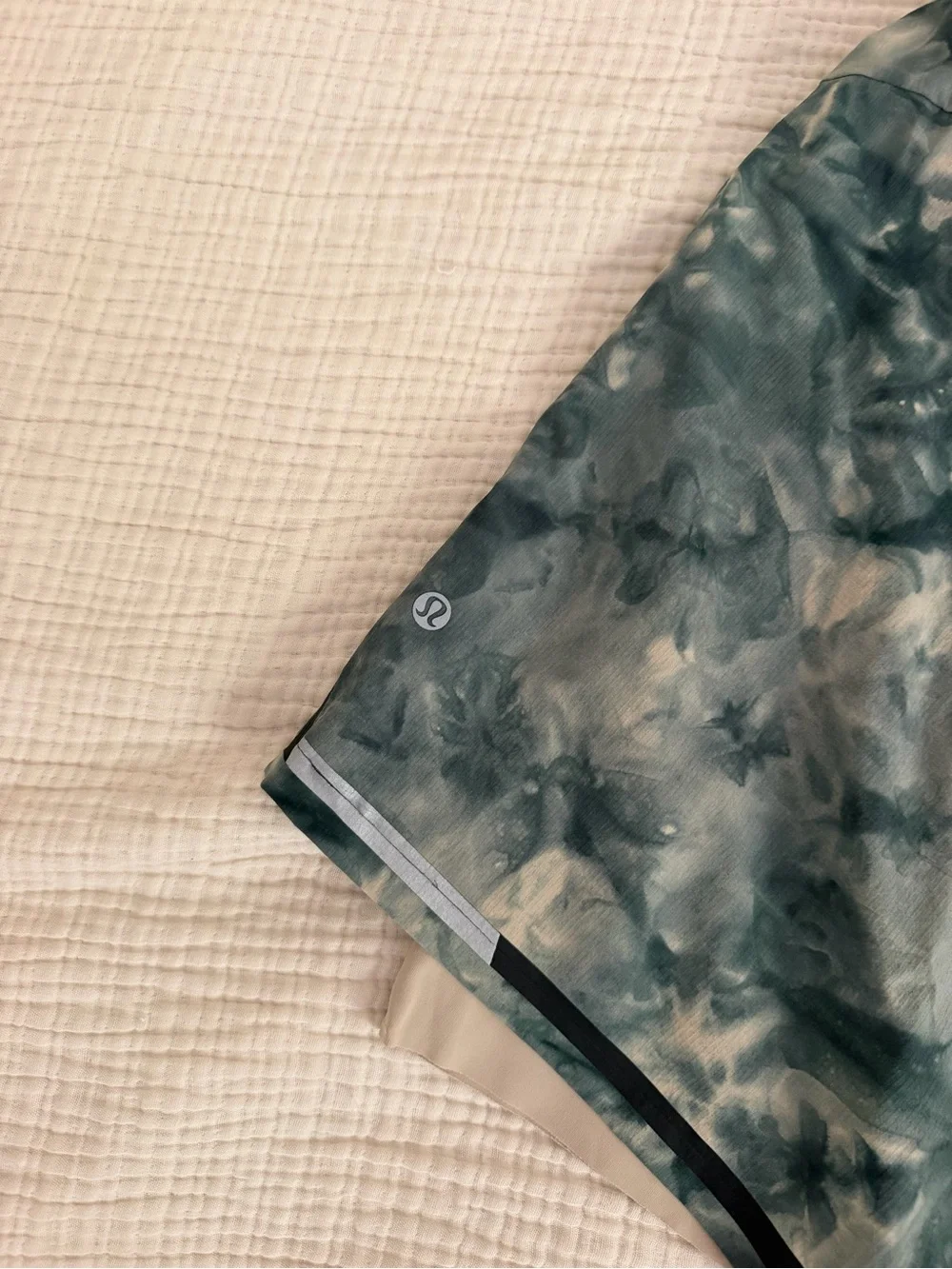 Lululemon Surge Lined Shorts Green Black Tie Dye